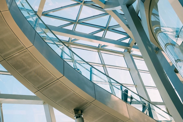 low angle shot of a modern building design of steel and 3137047